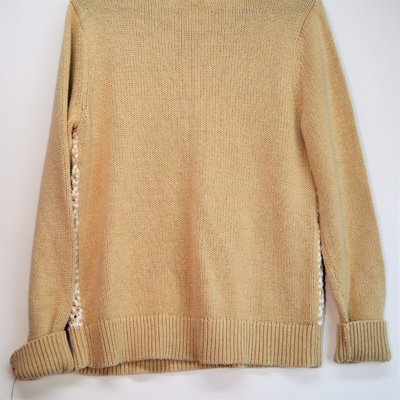 Liz Claiborne Tan/White Solid Stitch Sweater - Picture 5 of 5